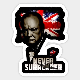 Churchill Never Surrender Sticker